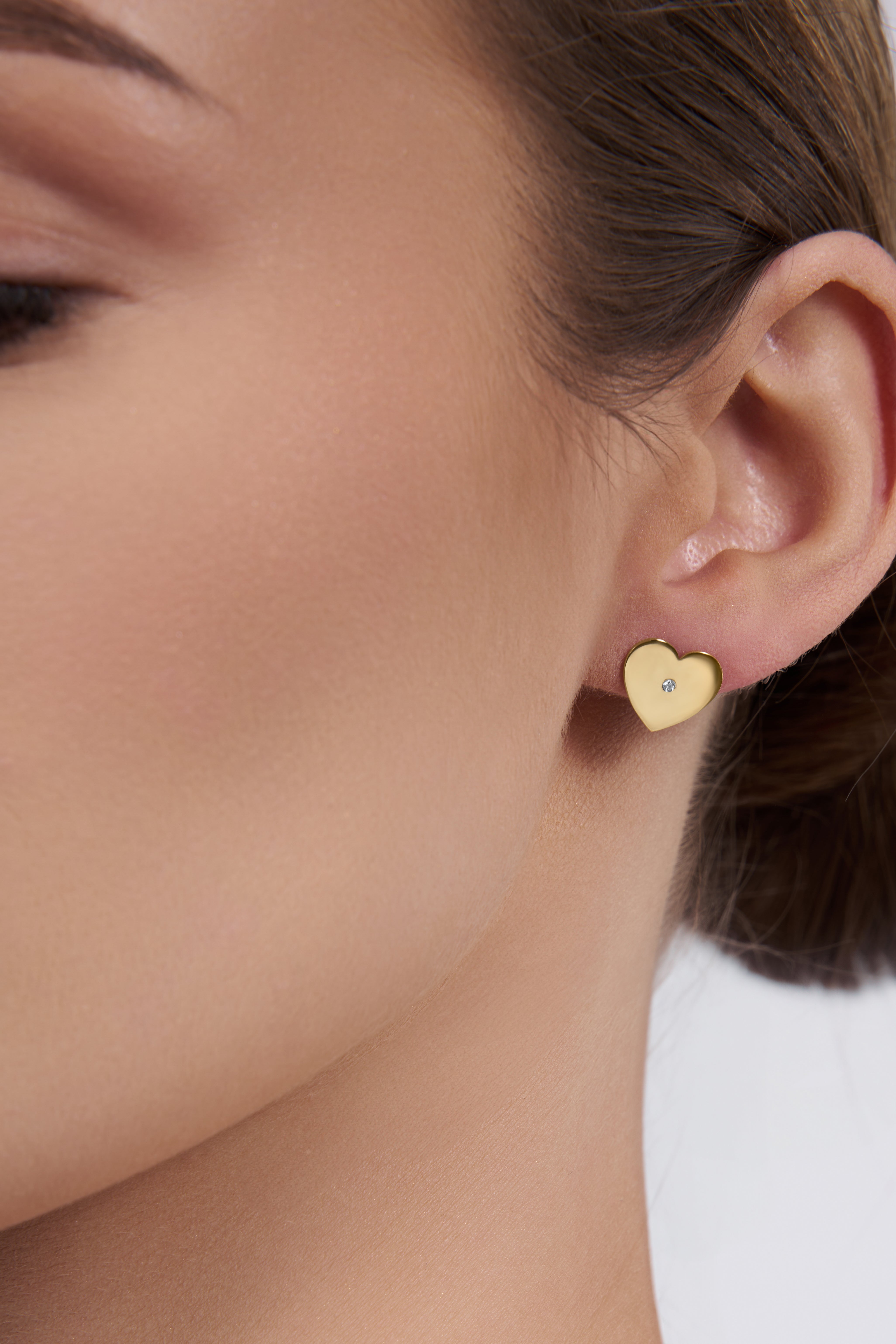 Cercei Inimi cu Diamante